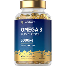 Carica l'immagine nel visualizzatore di Gallery, Omega 3 Olio di Pesce 3000mg - 240 Softgel - EPA e DHA