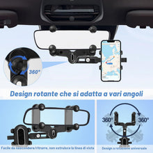 Carica l'immagine nel visualizzatore di Gallery, LURICO Supporto per telefono specchietto retrovisore, porta cellulare auto specchietto, Supporto Telefono Auto 360° Gire