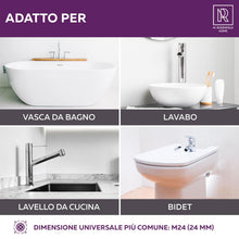 Carica l'immagine nel visualizzatore di Gallery, Prodotto Italiano - Rompigetto Rubinetto Cucina M24 - Aeratore per Rubinetto High-Tech - Risparmio Idrico e Filtrazione 