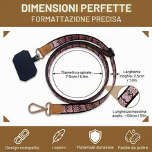 Carica l'immagine nel visualizzatore di Gallery, Cordino per Cellulare Universale con Patch, Laccio per Cellulare Regolabile da Collo e Tracolla, Cordoncino Telefono con