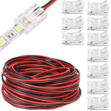 Carica l'immagine nel visualizzatore di Gallery, RUNCCI-YUN Kit connettore luce LED RGB 3528 2835 2 pin 8 mm, include cavo di prolunga LED da 20 m, connettore senza spaz