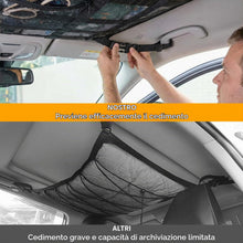 Carica l'immagine nel visualizzatore di Gallery, Rete Portaoggetti da Soffitto per Auto, 90 × 65 cm,2 Tasche a Rete
