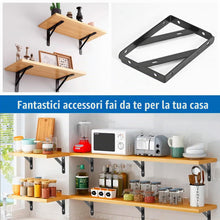 Carica l'immagine nel visualizzatore di Gallery, Confezione da 10 staffe per mensola, staffe per mensola per carichi pesanti, reggimensola a scomparsa,staffe da parete i