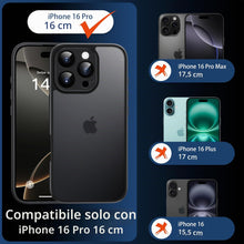 Carica l'immagine nel visualizzatore di Gallery, FLLAO Opaca Cover for iphone 16 Pro con 2 Tempered Glass