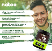 Carica l'immagine nel visualizzatore di Gallery, NÄTOO Magnesio L Treonato Polvere Alto Dosaggio Magtein® 60g Integratore Magnesio L Treonato Puro 2000 Mg Magnesium L Th