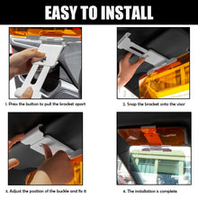 Carica l'immagine nel visualizzatore di Gallery, Estensione parasole per auto, 2 in 1, per giorno e notte, visiera parasole regolabile, antiriflesso e raggi UV, protezio