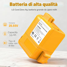 Carica l'immagine nel visualizzatore di Gallery, ASUNCELL 25,55V 3,9Ah Batteria di Ricambio per LG Cord Zero A9 Vacuum A9K-CORE A9MAX A9T-Ultra A9K-PRO A9M A9MULTI2X A90