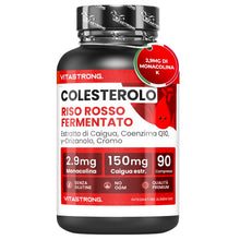 Carica l'immagine nel visualizzatore di Gallery, Riso Rosso Fermentato Colesterolo Vitastrong, 2,9 mg di Monacolina K, Integratori Colesterolo con CoQ10, Caigua, γ-Oryza