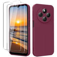 Carica l'immagine nel visualizzatore di Gallery, Cover per Redmi 14C / Poco C75 / Redmi A4, con 2 Pezzi Vetro Temperato, Custodia Silicone Liquido con Morbida Microfibra