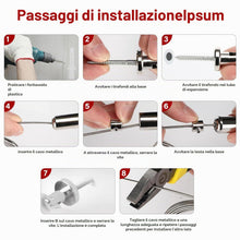 Carica l'immagine nel visualizzatore di Gallery, 5m Asta Metallica per Tende,filo per tende in acciaio inossidabile,Metallo Fune Metallica,per Tenda Immagine Cavo Stendi