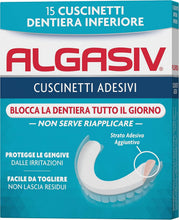 Carica l'immagine nel visualizzatore di Gallery, Algasiv Cuscinetti Adesivi Dentiera Inferiore, Durata 24 Ore, 15 Pezzi