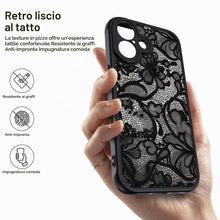 Carica l'immagine nel visualizzatore di Gallery, XTCASE Cover Pizzo Floreale per iPhone 17 Traslucida Opaca, Nero