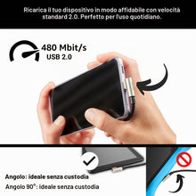 Carica l'immagine nel visualizzatore di Gallery, PAXO Cavo di ricarica da 0,2 m, 3A, cavo da USB C a USB C, USB 2.0, elegante spina angolata, guaina in tessuto particola