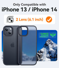 Carica l'immagine nel visualizzatore di Gallery, CANSHN Cover Opaca per iPhone 13 e iPhone 14(6,1 Pollici), Custodia Traslucida Opaca Protettiva Sottile Antiurto - Nero