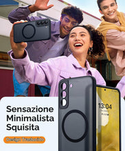 Carica l'immagine nel visualizzatore di Gallery, CANSHN Magnetica Cover per Samsung Galaxy S22 (6.1 Pollici), [Protezione Completa Della Fotocamera] Custodia Traslucida 