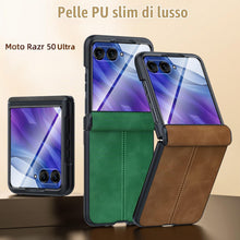 Carica l'immagine nel visualizzatore di Gallery, Custodia in Pelle per Motorola Razr 50 Ultra con Protezione a Cerniera e Protezione per Schermo, Cover di Lusso Sottile 