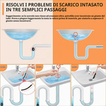 Carica l'immagine nel visualizzatore di Gallery, Set da 7 Stura Lavandini e Scarichi, Strumento di Rimozione dei Capelli a Serpente da 76 cm + Spazzola Per Pulizia Fless