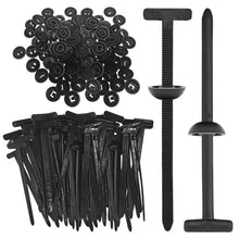 Carica l'immagine nel visualizzatore di Gallery, VEGCOO 100 Pezzi Nylon Universal Cable Tie Buckle, Fascette Stringicavo Autobloccanti Resistenti, Multipurpose Plastic C