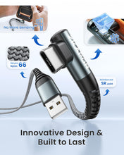 Carica l'immagine nel visualizzatore di Gallery, ZKAPOR Cavo USB C 2Pezzi 2M Cavo USB C 90 Gradi Cavo Ricarica Rapida Type C