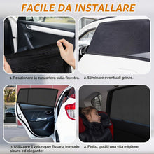 Carica l'immagine nel visualizzatore di Gallery, CNMTCCO 2 Pezzi Tendine Parasole Auto Bambini Universali, Rete Elastica Traspirante con Protezione UV e Antiriflesso, Co