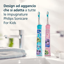 Carica l'immagine nel visualizzatore di Gallery, PHILIPS Sonicare for Kids, testine di ricambio originali per i bambini dai 3 anni in su, confezione da 4, HX6034/90, Nuo