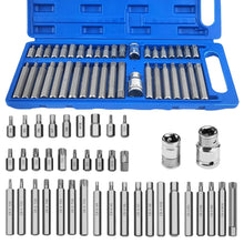 Carica l'immagine nel visualizzatore di Gallery, 40 Pezzi Cacciavite Torx Bussola Kit, Include Punta Capo di Prugna, Esagonali e Spline, Bussole per Avvitatore con Unità