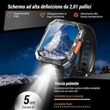 Carica l'immagine nel visualizzatore di Gallery, IOWODO Smartwatch Uomo con Torcia LED e Bussola, Batteria 900mAh 30 Giorni