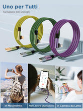 Carica l'immagine nel visualizzatore di Gallery, Cavo iPhone [2 Metri 3Pezzi] Filo Caricatore iPhone Carica Rapida Cavo Lightning USB Angolo Retto Certificato MFi Lungo 