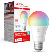 Carica l'immagine nel visualizzatore di Gallery, Lampadina LED smart Sengled (E27), abilitata per Matter i Alexa, multicolore, equivalente a 60 W, 800 LM, abbinamento istantaneo, compatibile con Matter richiesta, 2,4 GHz, Wi-Fi, confezione da 1