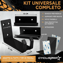 Carica l'immagine nel visualizzatore di Gallery, Supporto Da Parete Per Bicicletta Fino A 40 Kg, Robusto Supporto Da Parete Per Mountain Bike, Bici Da Strada, E-Bike, Co