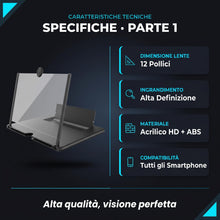Carica l'immagine nel visualizzatore di Gallery, Lente di Ingrandimento per Schermo dello Smartphone - Amplificatore Video Estraibile ad Alta Definizione - Supporto Pieg