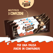 Carica l'immagine nel visualizzatore di Gallery, Kinder Bueno Dark, Snack al Cioccolato Fondente, 3 Confezioni