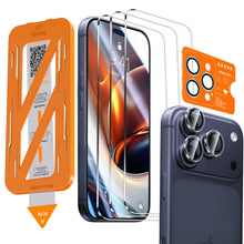 Carica l'immagine nel visualizzatore di Gallery, QHOHQ 3 Pezzi Vetro Temperato per iPhone 17 Pro + 1 Set Pellicola Fotocamera, Top 9H+ Durezza Pellicola Protettiva, [12 