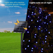 Carica l'immagine nel visualizzatore di Gallery, NEXVIN Luci natalizie a energia solare, per esterni, 20 m, 200 LED, per esterni, a energia solare, resistente alle intem