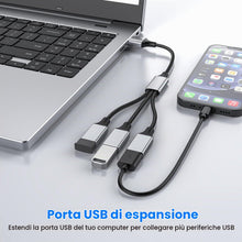 Carica l'immagine nel visualizzatore di Gallery, MOGOOD Sdoppiatore USB 2.1 1 Maschio a 3 Femmine, Cavo Multiporta Intrecciato Plug &amp; Play, per Ricarica e Trasferimento 