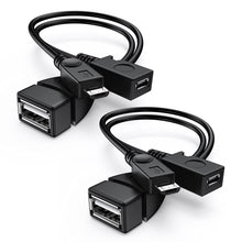 Carica l'immagine nel visualizzatore di Gallery, ANDTOBO [2 pezzi] Adattatore Micro USB OTG 2 in 1 con alimentazione per Fire Stick/Host Dispositivi ecc-Nero