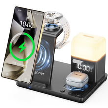 Carica l'immagine nel visualizzatore di Gallery, Stazione di Ricarica Induttiva 6 in 1 Aggiornata per Samsung con Sveglia e Luce a 3 Colori | Ricarica Senza Fili 15W Rap