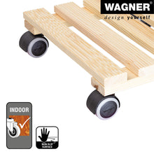 Carica l'immagine nel visualizzatore di Gallery, Wagner Carrello per Piante PALETTI 29 x 29 x 8 cm I per Interni I Carrello per Fiori in Legno de conifere Certificato FS