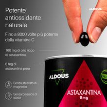 Carica l'immagine nel visualizzatore di Gallery, Astaxantina - 120 Capsule Morbide con 160mg Olio di Astaxantina Naturale