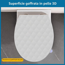 Carica l'immagine nel visualizzatore di Gallery, Tavoletta WC Universale O corta in PP, Effetto Pelle Bianco