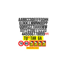 Carica l'immagine nel visualizzatore di Gallery, GamesMonkey® - Confezione Premium Lettere e Numeri Adesivi per Targa Ripetitrice Rimorchi e Carrelli Appendice - Resiste