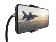 Carica l'immagine nel visualizzatore di Gallery, System-S Supporto per smartphone con collo di cigno in metallo da 45 cm, morsetto da tavolo con apertura di 5 cm, pinza 