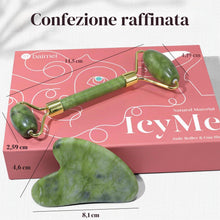 Carica l'immagine nel visualizzatore di Gallery, BAIMEI Gua Sha e Rullo di Giada per il Viso, Massaggiatore Viso &amp; Corpo