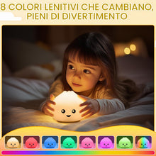 Carica l'immagine nel visualizzatore di Gallery, Luce notturna per bambini, lampada in silicone con luce calda dimmerabile progressiva e luce a 7 colori, luce notturna r