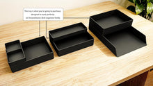 Carica l'immagine nel visualizzatore di Gallery, Amazon Basics Rettangolare Plastic Organizer - Vaschetta portaoggetti, 23.8 x 17 x 5 cm, nero