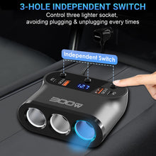 Carica l'immagine nel visualizzatore di Gallery, Qidoe Sdoppiatore Presa Accendisigari per Auto 300W: 7 in 1 USB Splitter, 3 Prese e Doppia USB C 30W e QC3.0 18W con Int