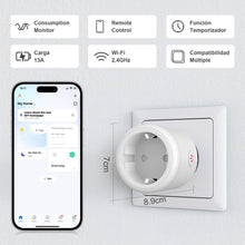 Carica l'immagine nel visualizzatore di Gallery, SURFOU Presa Smart Intelligente WiFi, Timer Presa Elettrica Compatibile con Alexa e Google Home, Funzione Temporizzata D