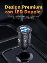Carica l'immagine nel visualizzatore di Gallery, GRIFEMA Caricatore auto USB C 30W a doppia porta