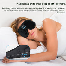Carica l'immagine nel visualizzatore di Gallery, Mascherina per dormire con cuffie Bluetooth, mascherina per dormire 3D senza fili, per dormire sul fianco/sulla schiena,
