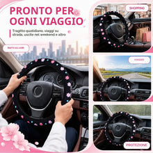 Carica l'immagine nel visualizzatore di Gallery, Coprivolante Auto in Cotone,Universale,Antiscivolo e Traspirante,Proteggi Volante con Design Elegante,Facile Installazio